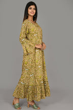 Kaajh Women's Green Floral Print kurta - Distacart