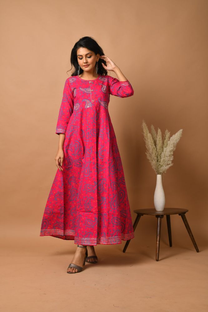 Kaajh Women's Pink Paisley Print kurta - Distacart