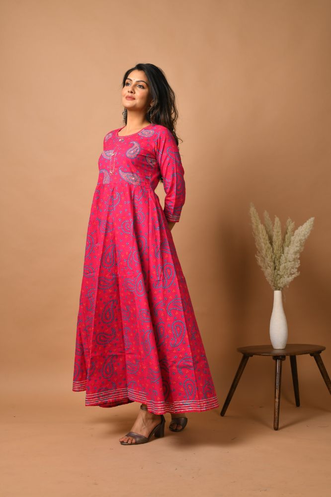 Kaajh Women's Pink Paisley Print kurta - Distacart