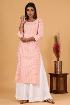 Kaajh Women's Pink Zigzag Print Kurta - Distacart