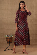 Kaajh Women's Purple Floral Print Kurta - Distacart
