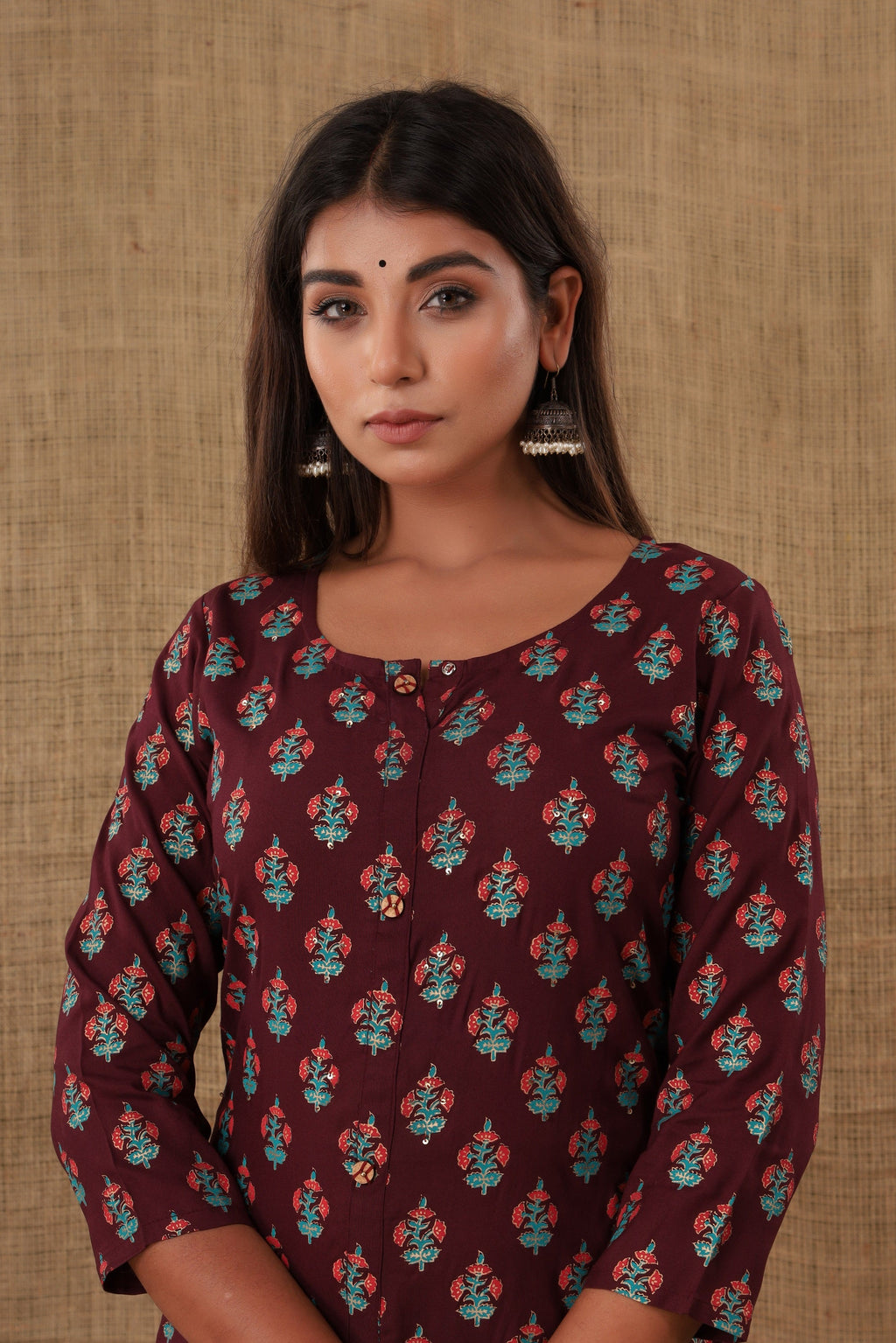 Kaajh Women's Purple Floral Print Kurta - Distacart