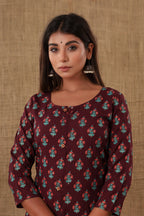 Kaajh Women's Purple Floral Print Kurta - Distacart