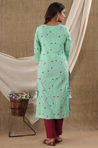 Kaajh Women's Green Floral Print Suit Set - Distacart