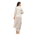 Kaajh Women's Off White Thread Embroidery Kurta - Distacart