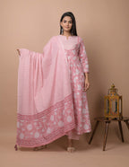 Kaajh Women's Pink Floral Print Suit Set - Distacart
