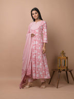 Kaajh Women's Pink Floral Print Suit Set - Distacart