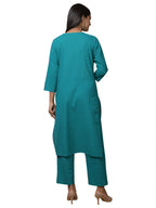 Kaajh Women's Green Solid Sequin Embellishment Kurta - Distacart