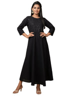 Kaajh Women's Black Solid Sequin Anarkali Kurta - Distacart