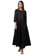 Kaajh Women's Black Solid Sequin Anarkali Kurta - Distacart