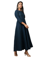 Kaajh Women's Blue Solid Sequin Anarkali Kurta - Distacart