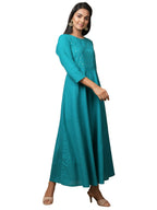 Kaajh Women's Green Solid Sequin Anarkali Kurta - Distacart