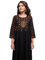 Kaajh Women's Black Mirror Embellishment Ethnic Kurta - Distacart