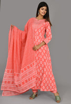 Kaajh Pink Suit Set In Floral Print For Women - Distacart