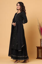 Kaajh Women's Black Gold Print Suit Set - Distacart