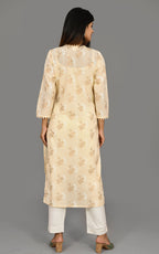 Kaajh Women's Off White Floral Print Kurta - Distacart