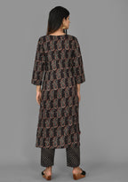 Kaajh Women's Black Paisley Print Cotton Suit Set - Distacart