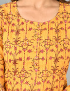 Kaajh Yellow Floral Print Suit Set For Women - Distacart