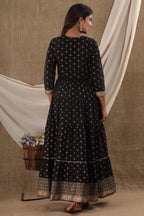 Kaajh Women's Black Mirror Embroidery Ethnic Kurta - Distacart