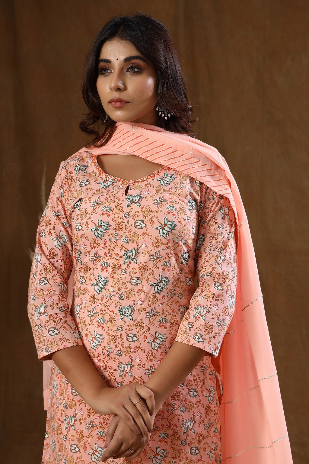 Kaajh Women's Pink Floral Print Beautiful Suit Set - Distacart
