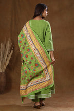 Kaajh Women's Green Mirror Embroidery Anarkali Suit Set - Distacart