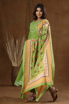 Kaajh Women's Green Mirror Embroidery Anarkali Suit Set - Distacart