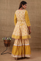 Kaajh Women's Yellow Embellishment Printed Suit Set - Distacart