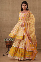Kaajh Women's Yellow Embellishment Printed Suit Set - Distacart