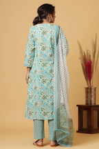 Kaajh Women's Green Mirror Embroidered Suit Set - Distacart
