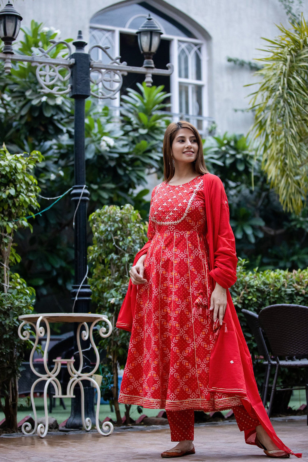 Kaajh Women's Red Embroidery Anarkali Suit Set - Distacart