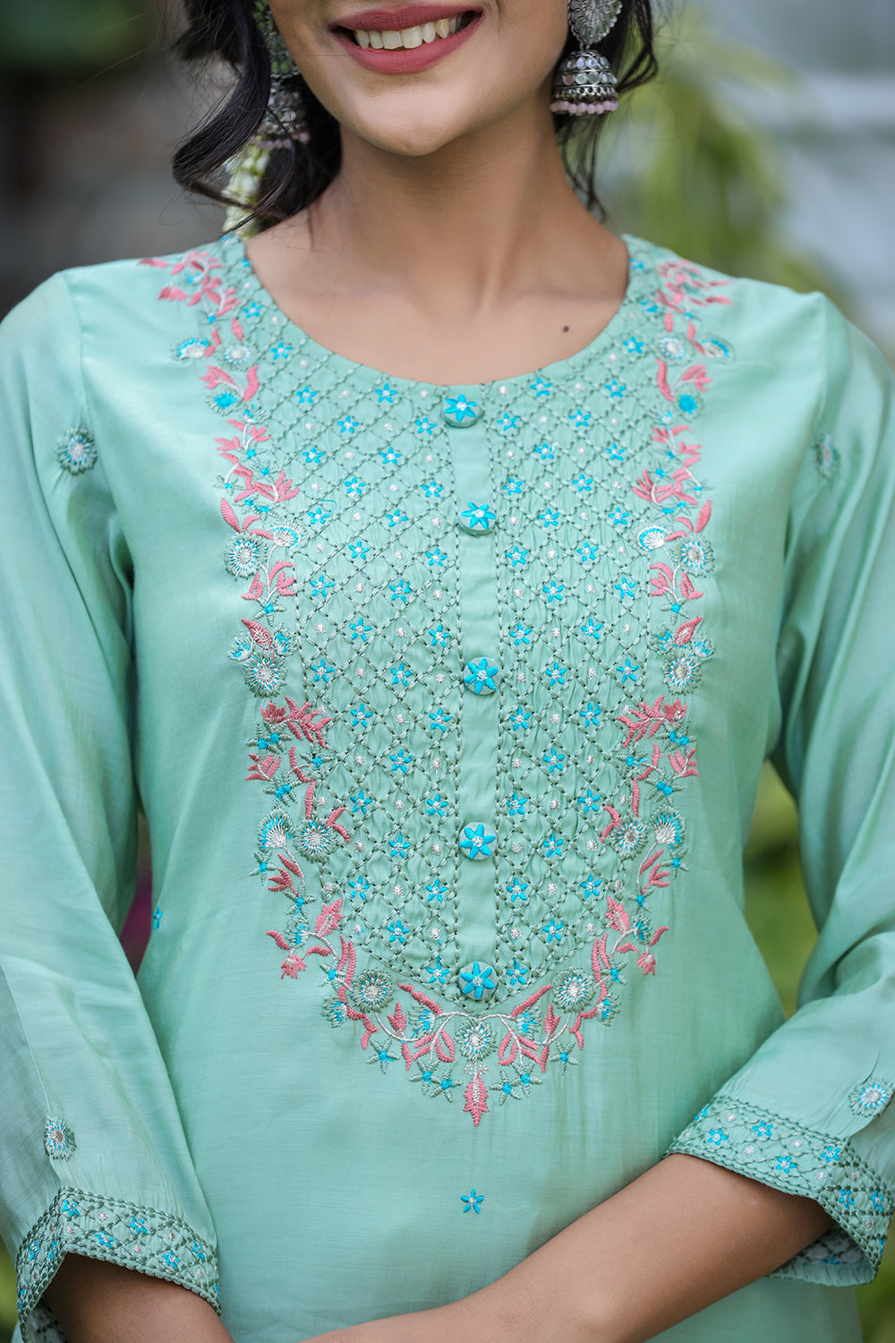 Kaajh Women's Green Modal Silk Suit Set - Distacart