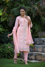 Kaajh Pink Modal Silk Suit Set For Women - Distacart