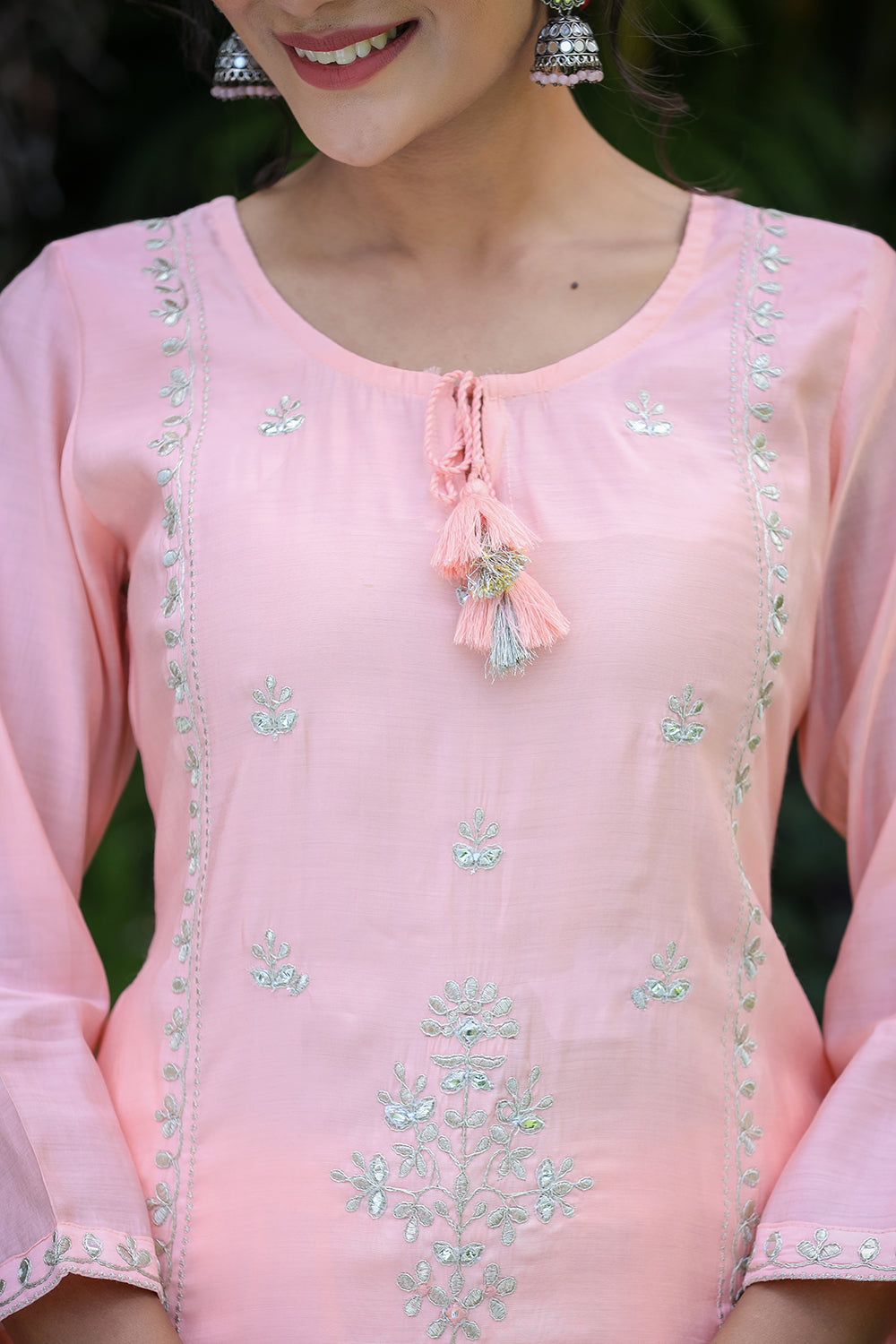 Kaajh Pink Modal Silk Suit Set For Women - Distacart
