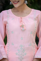 Kaajh Pink Modal Silk Suit Set For Women - Distacart