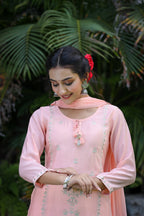 Kaajh Pink Modal Silk Suit Set For Women - Distacart