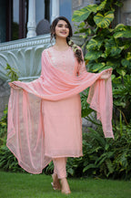 Kaajh Women's Pink Modal Silk Suit Set - Distacart