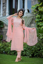 Kaajh Women's Pink Modal Silk Suit Set - Distacart