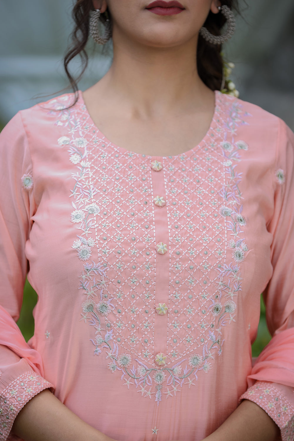 Kaajh Women's Pink Modal Silk Suit Set - Distacart