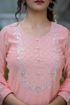 Kaajh Women's Pink Modal Silk Suit Set - Distacart