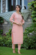 Kaajh Women's Pink Modal Silk Suit Set - Distacart
