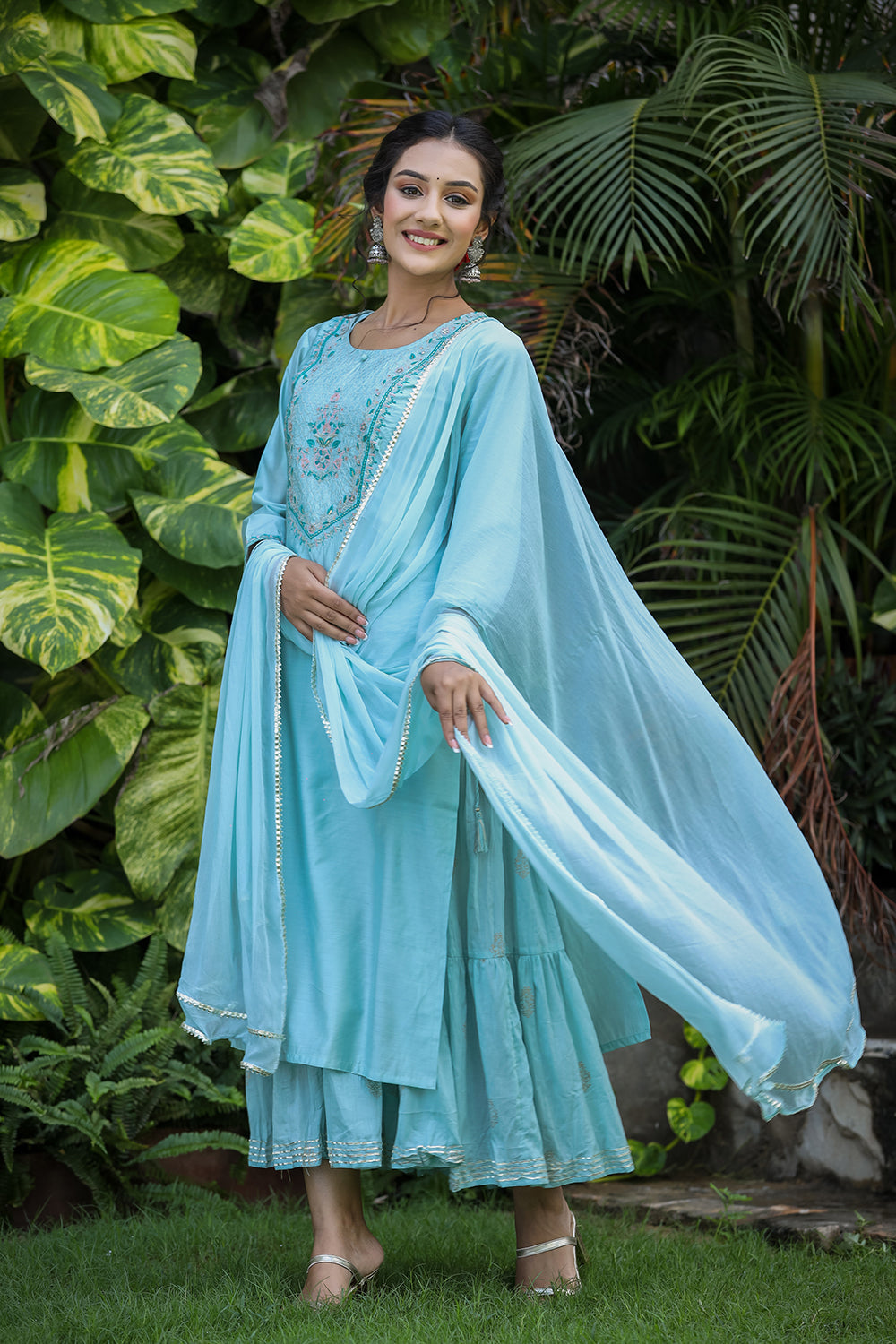 Kaajh Women's Sea Green Modal Silk Suit Set - Distacart