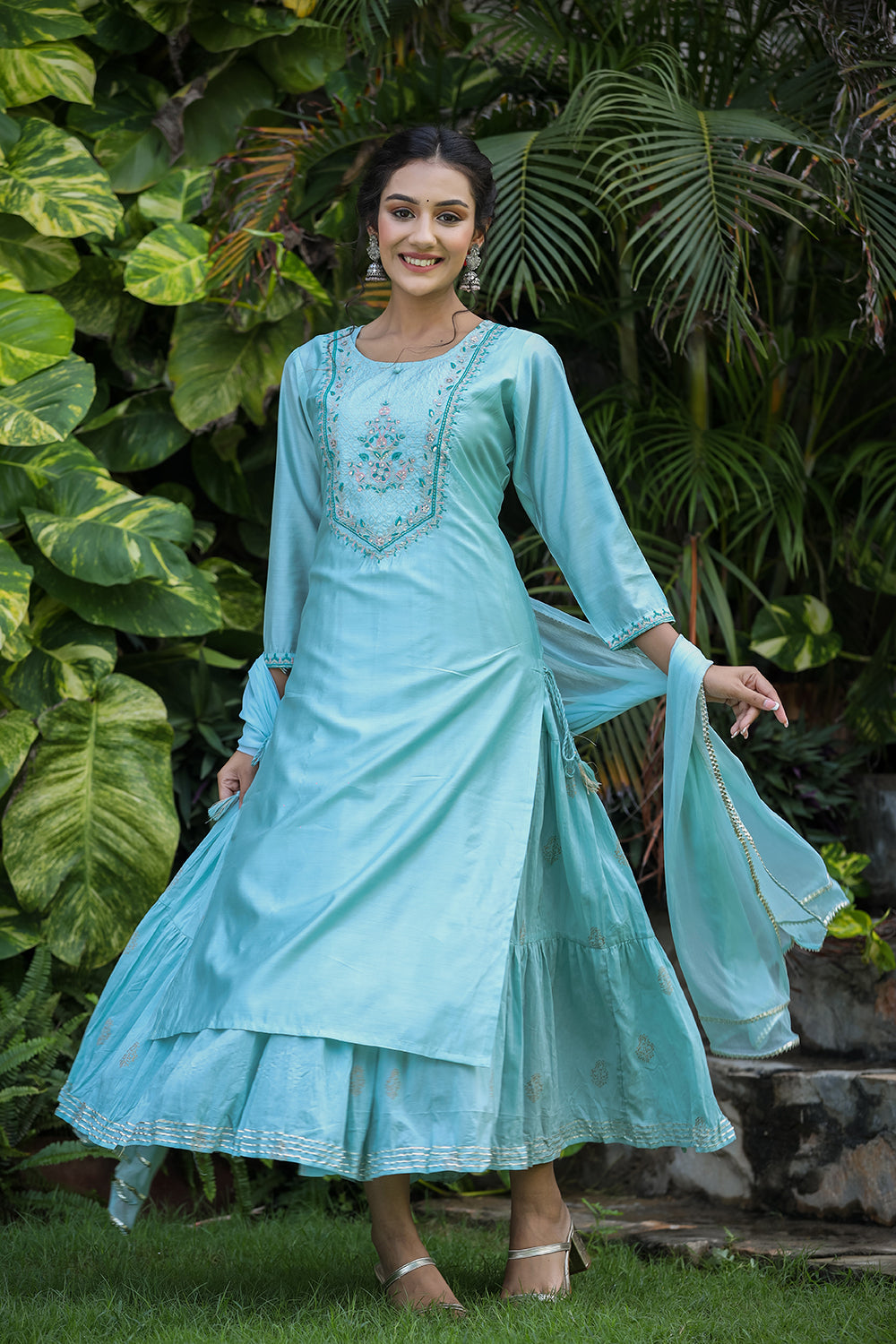 Kaajh Women's Sea Green Modal Silk Suit Set - Distacart