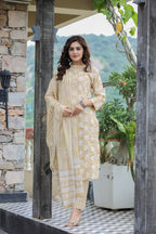 Kaajh Women's Light Brown Floral Printed Suit Set - Distacart