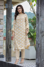 Kaajh Women's Light Brown Floral Printed Suit Set - Distacart