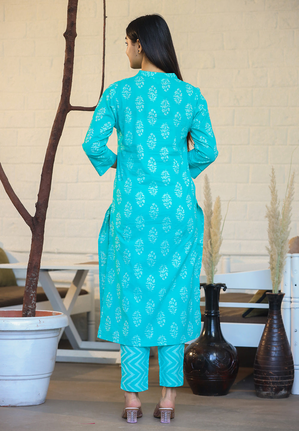 Kaajh Green Floral Printed Kurta Pant Set For Women - Distacart