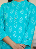 Kaajh Green Floral Printed Kurta Pant Set For Women - Distacart