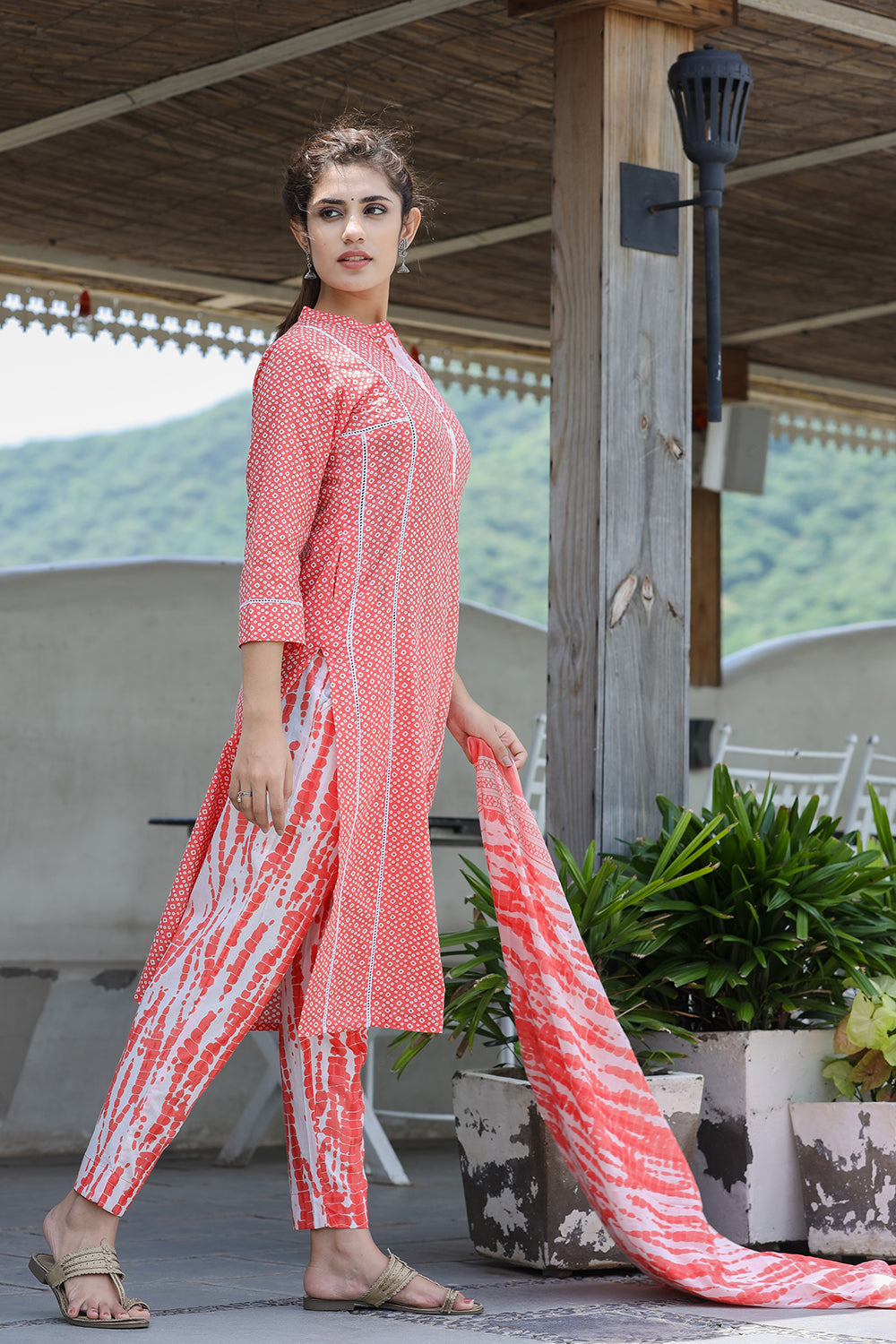 Kaajh Women's Pink Printed Cotton suit set - Distacart