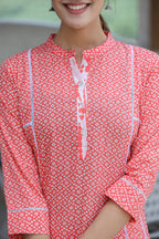 Kaajh Women's Pink Printed Cotton suit set - Distacart