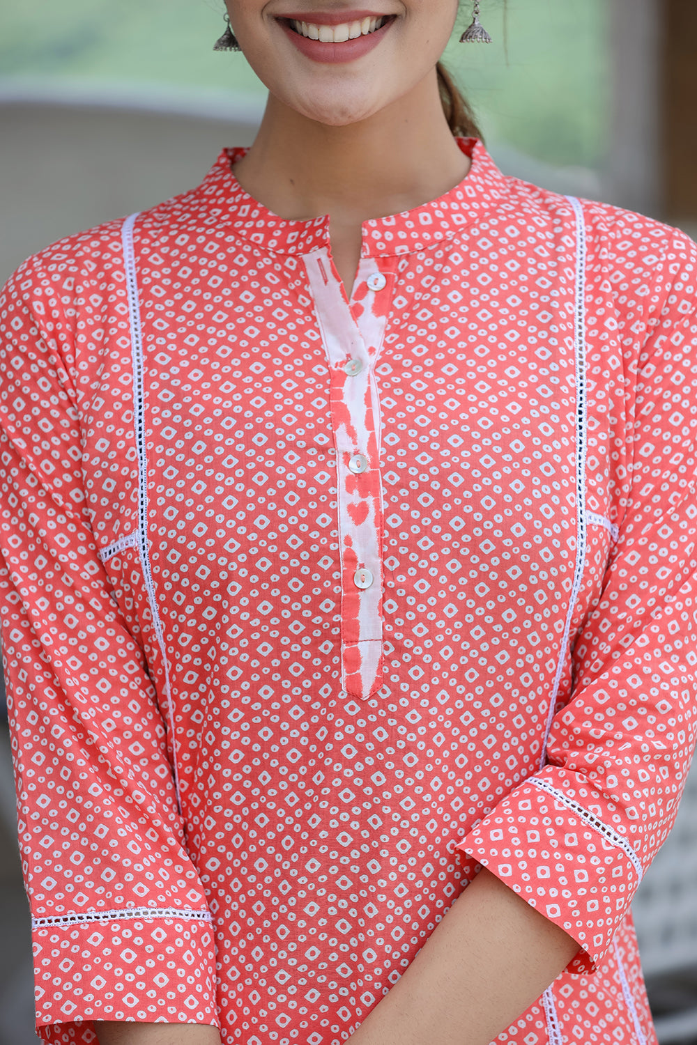 Kaajh Women's Pink Printed Cotton suit set - Distacart