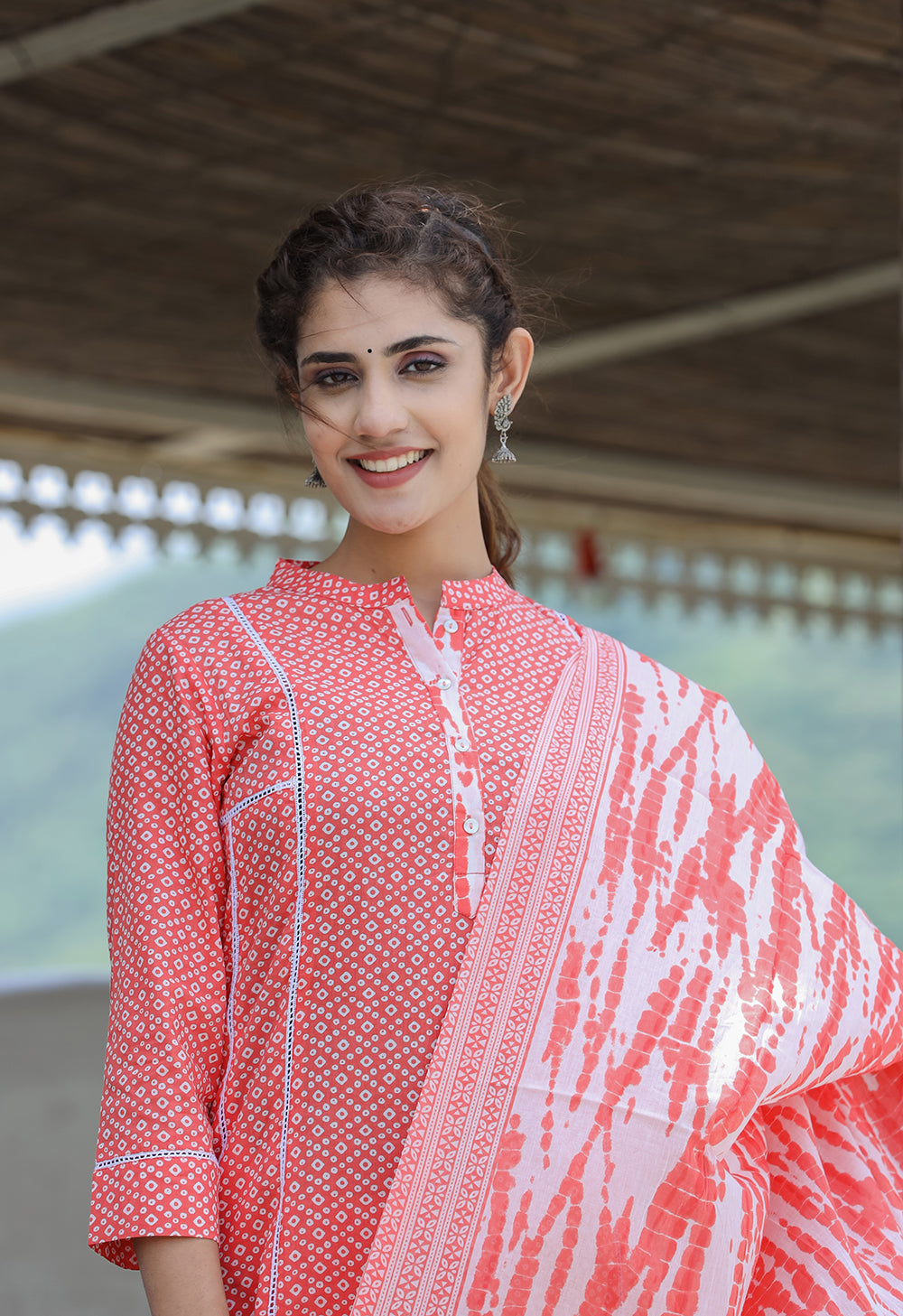 Kaajh Women's Pink Printed Cotton suit set - Distacart